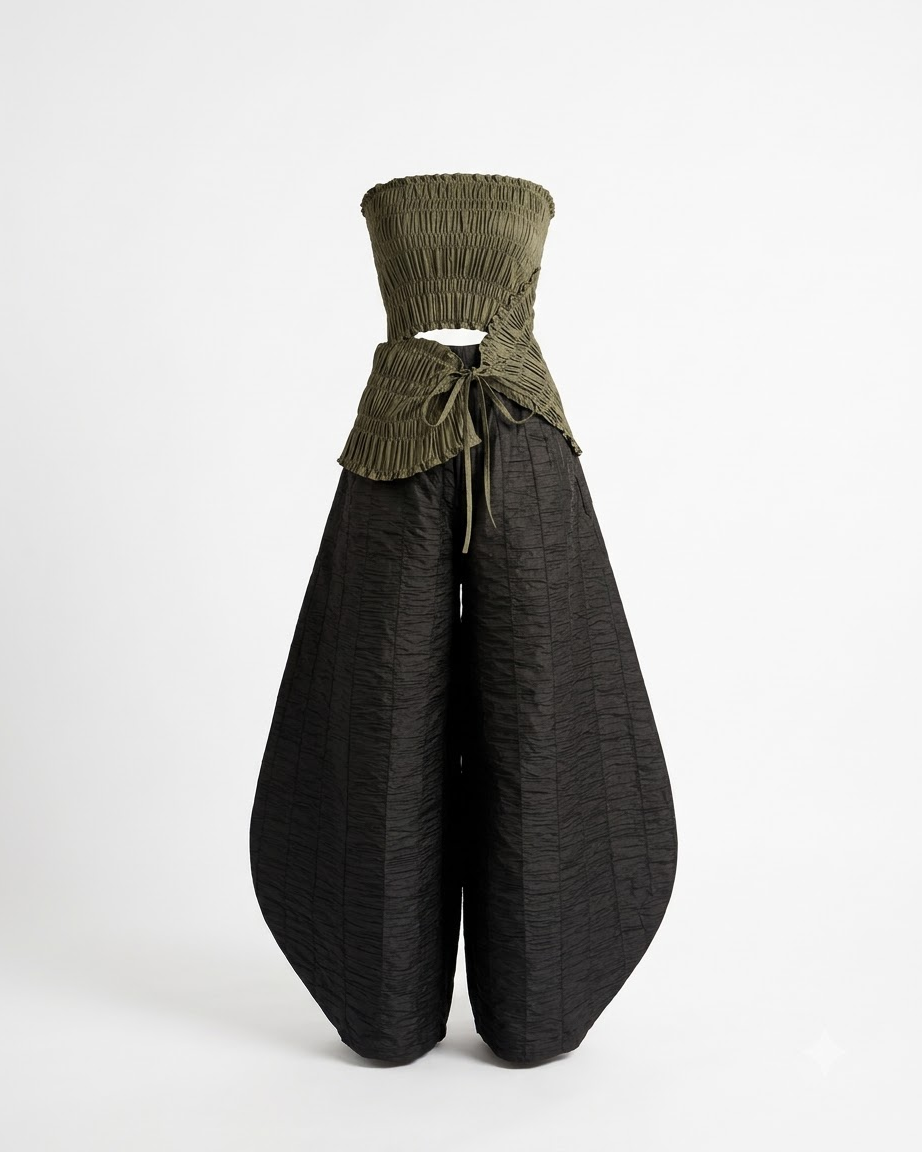 Wrap Top & Barrel Pant Set