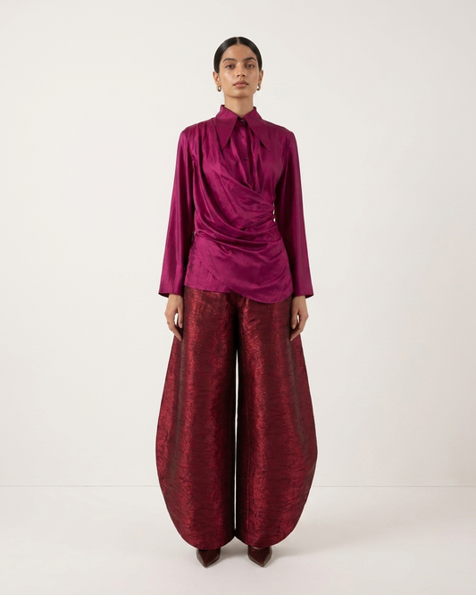 Silk Barrel Pant Set