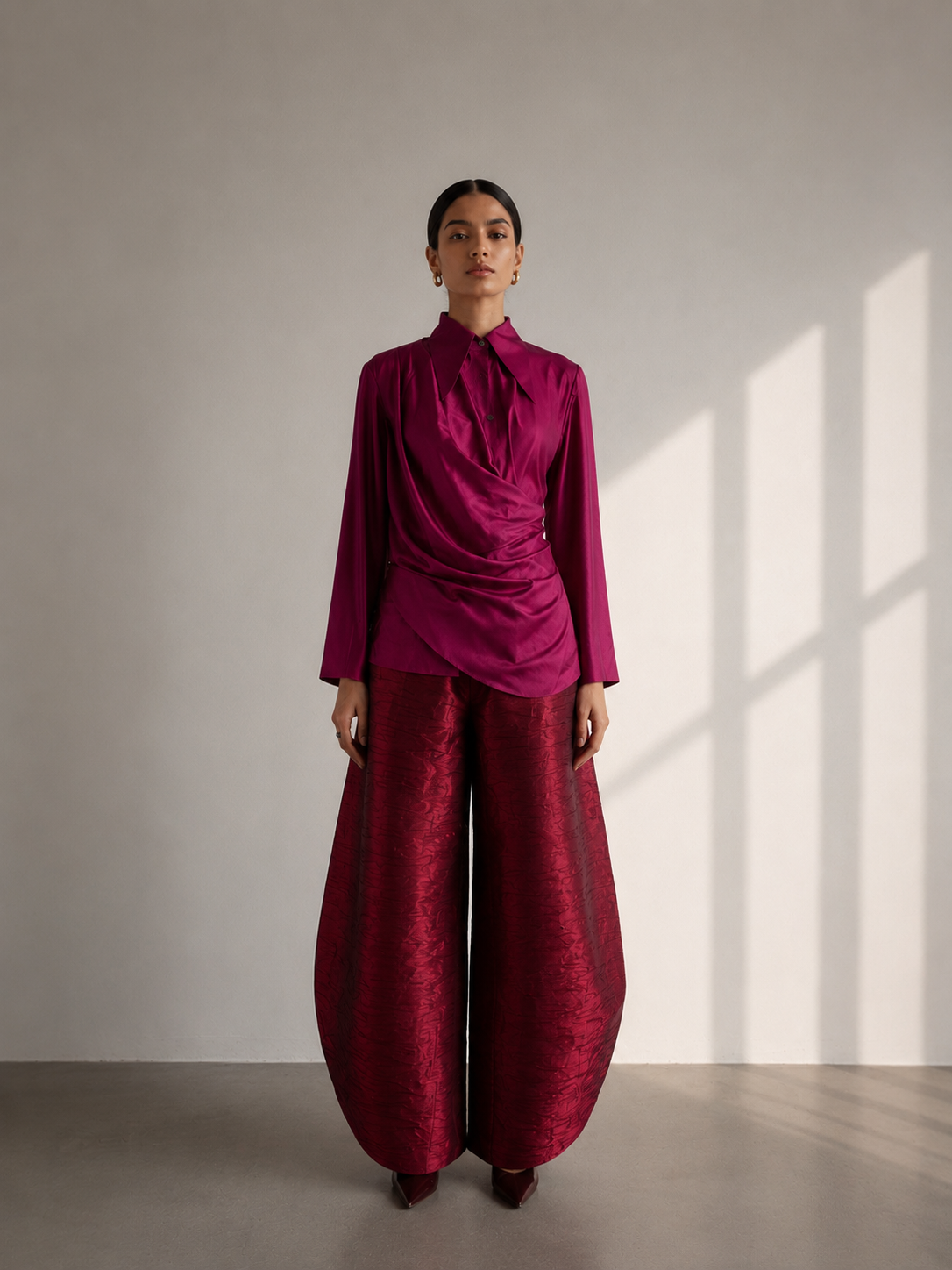 Silk Barrel Pant Set