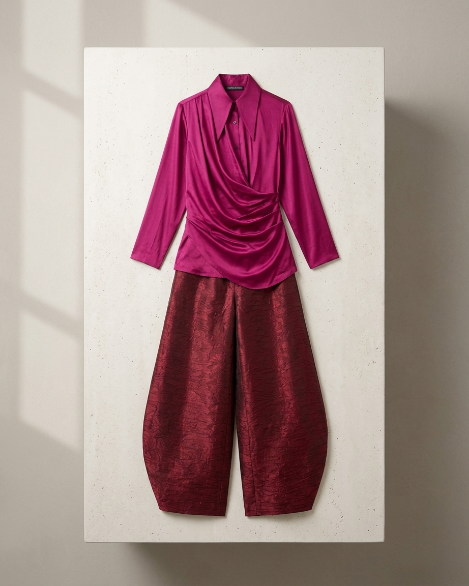 Silk Barrel Pant Set