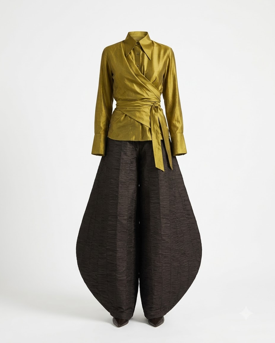 Silk Barrel Pant Set