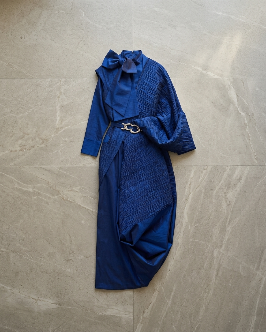 Royal Blue Sari in Silk