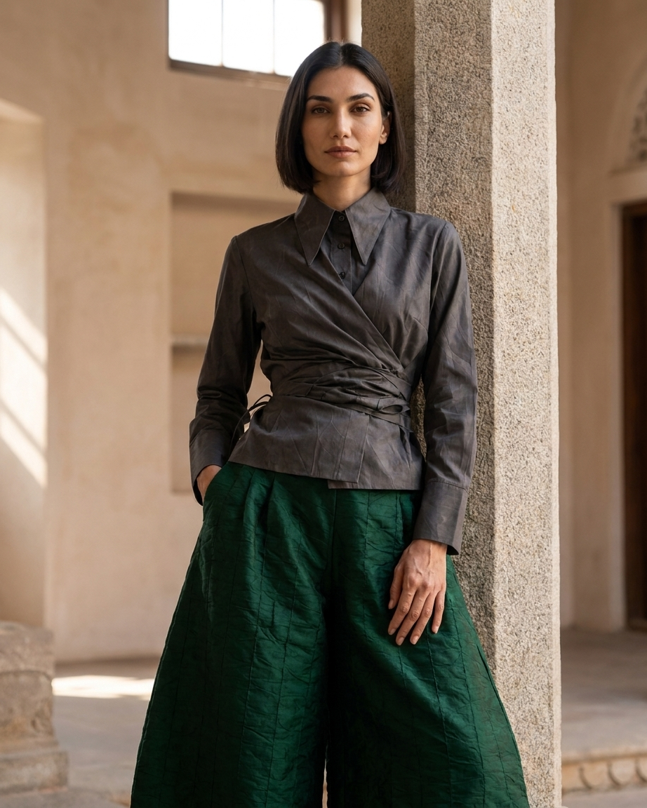 Silk Barrel Pant Set