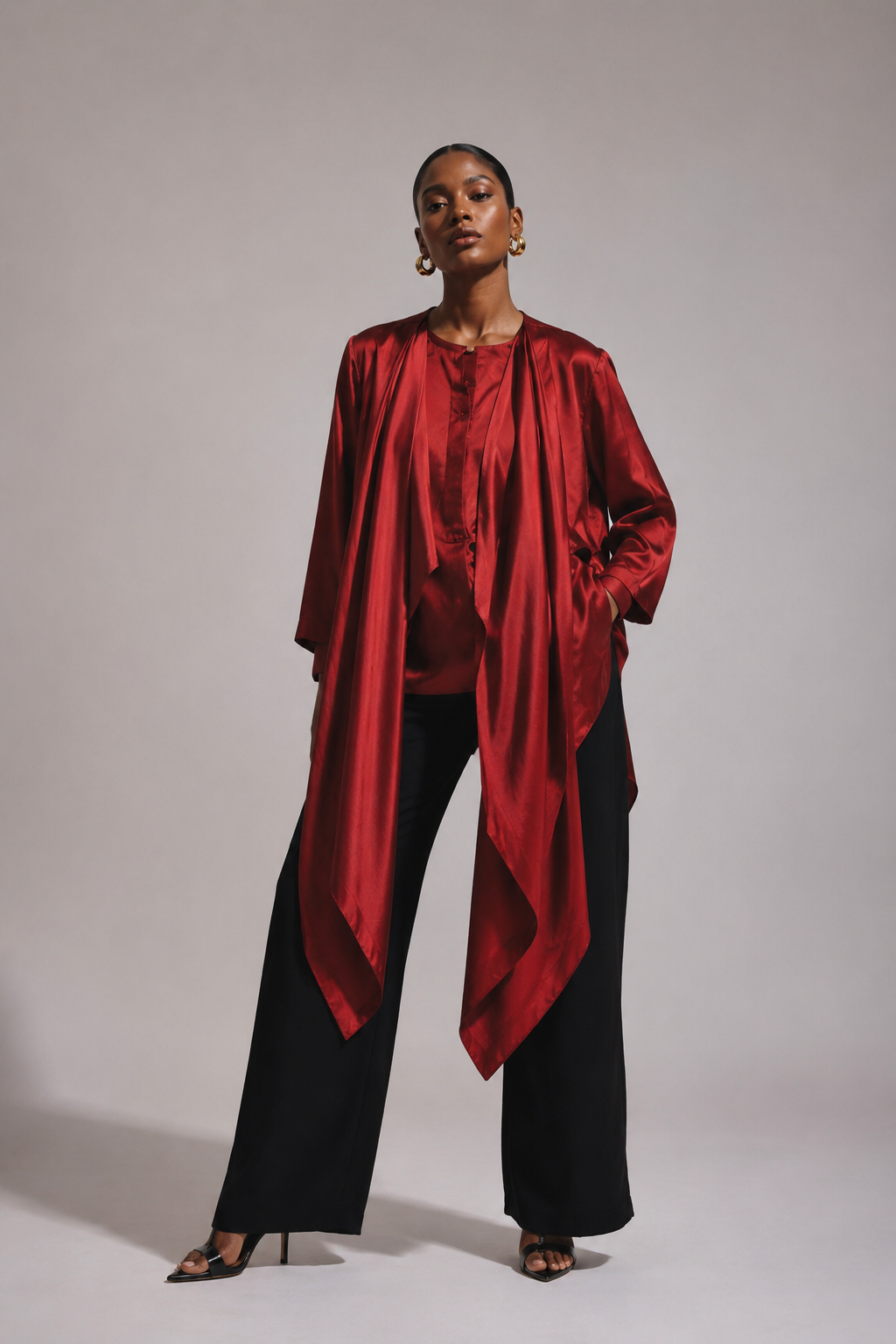 Red Drape Co-ord Set