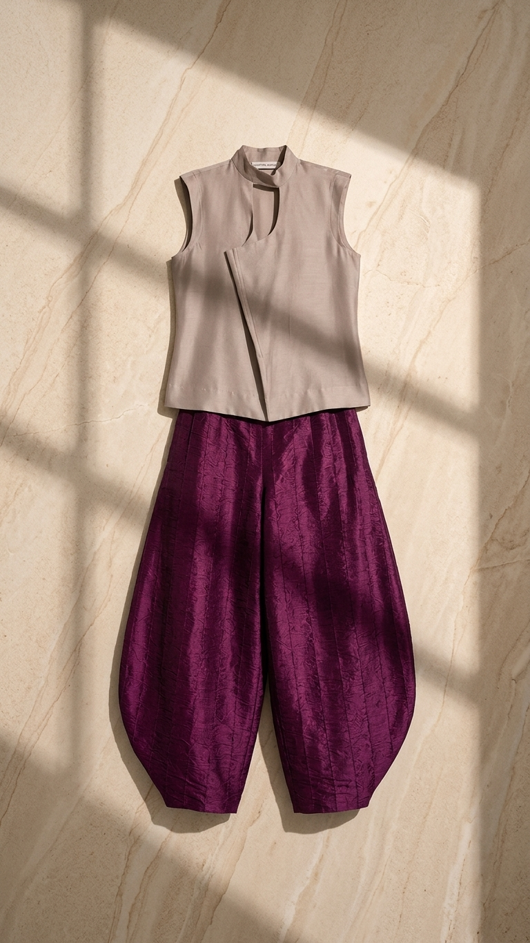 Silk Barrel Pant Set