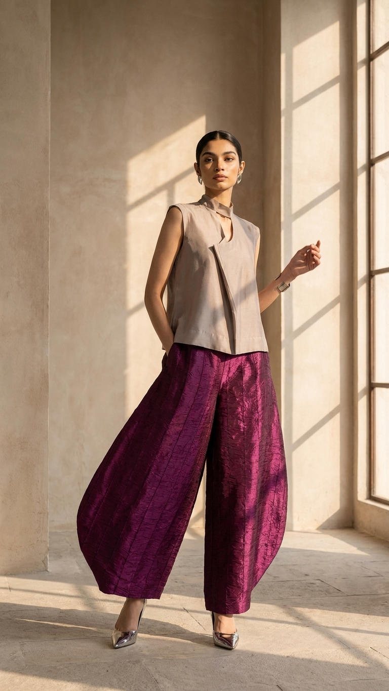 Silk Barrel Pant Set