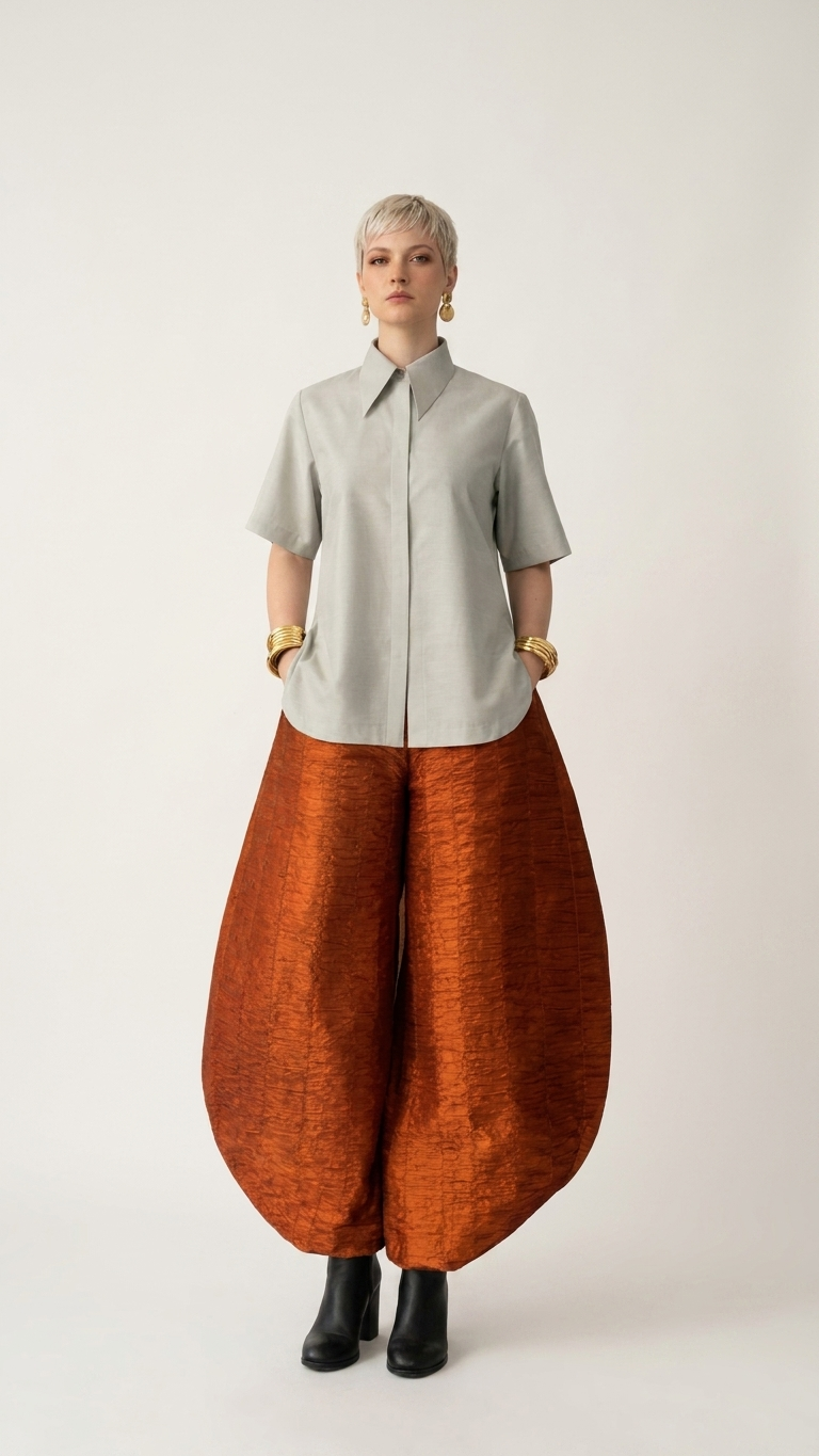 Silk Barrel Pant Set