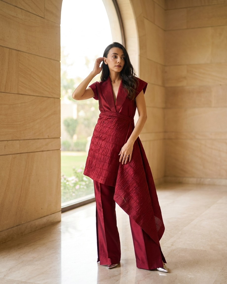 Mehak Jain in Scarlet Jacket Set