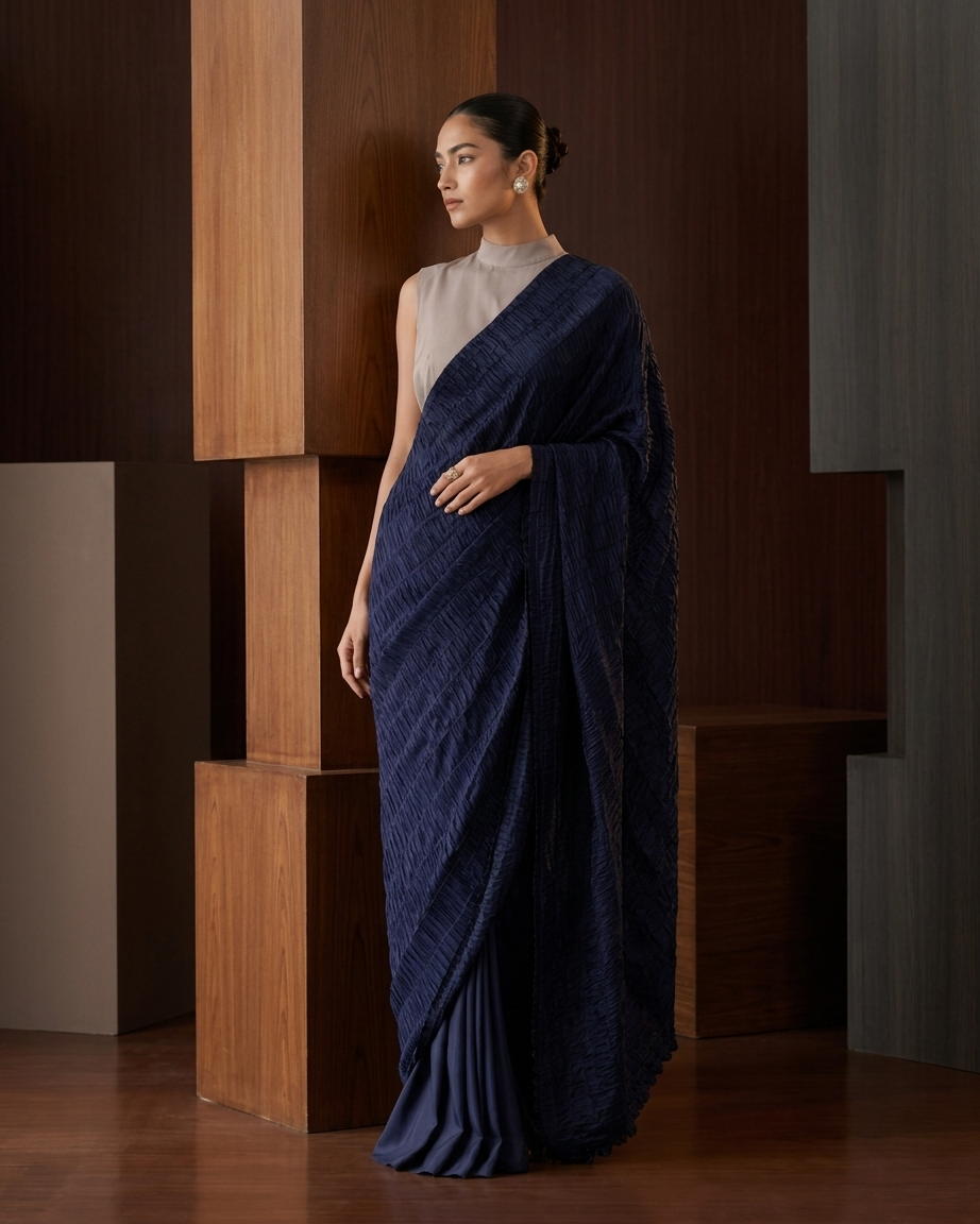 Midnight Sari in Silk