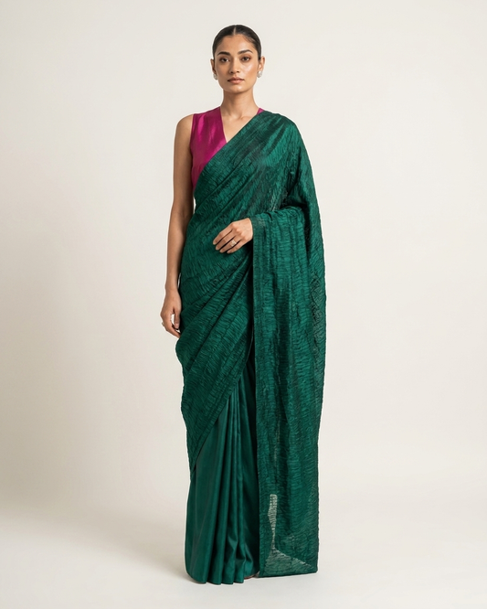Emerald Sari in Silk