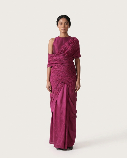 Fuchsia Sari Set