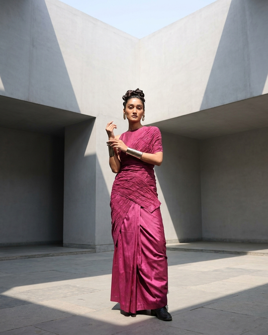 Fuchsia Sari Set