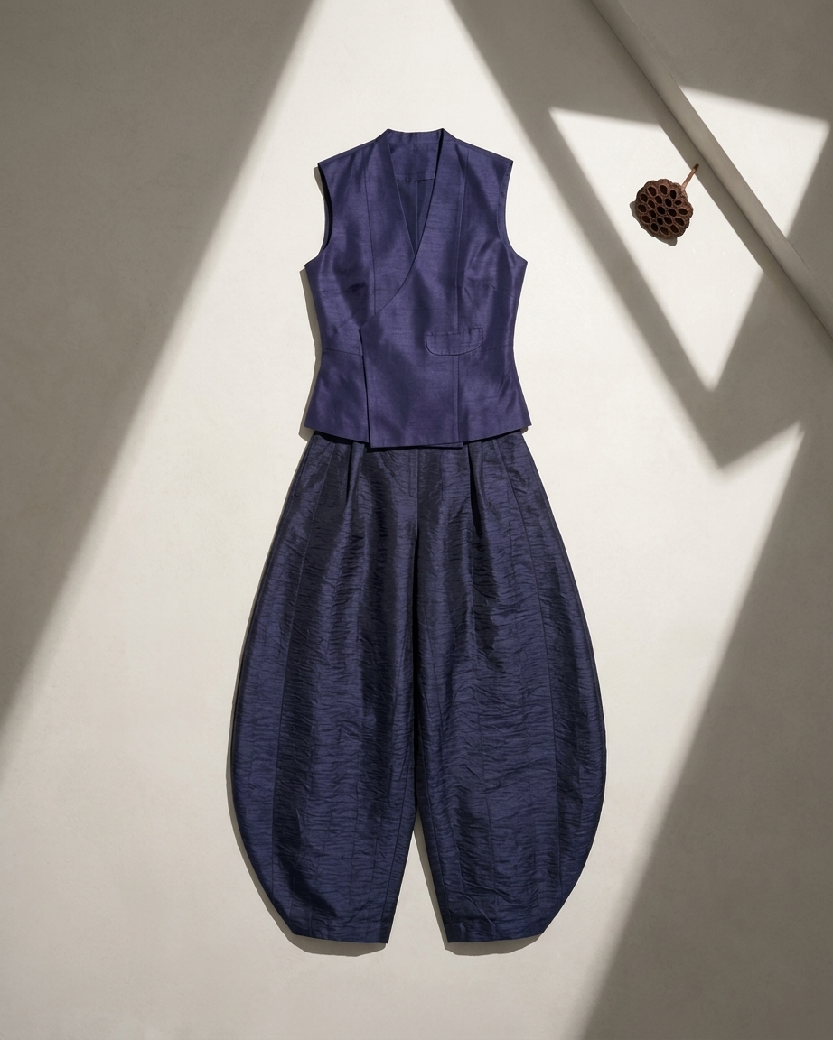 Silk Barrel Pant Set