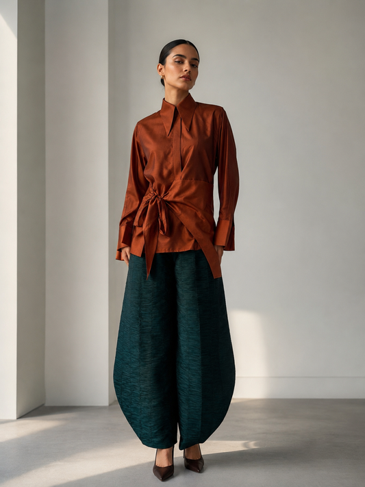 Silk Barrel Pant Set