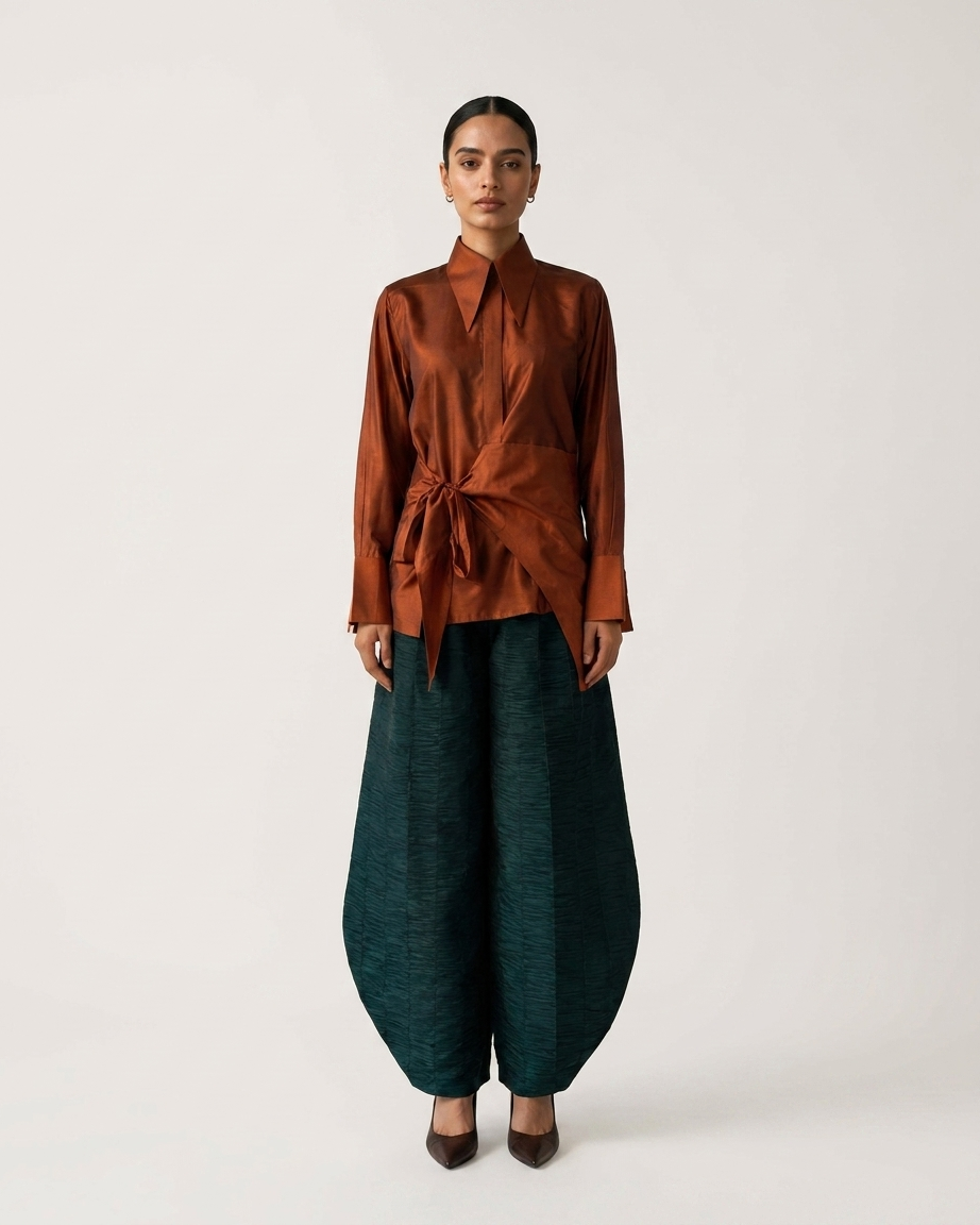 Silk Barrel Pant Set