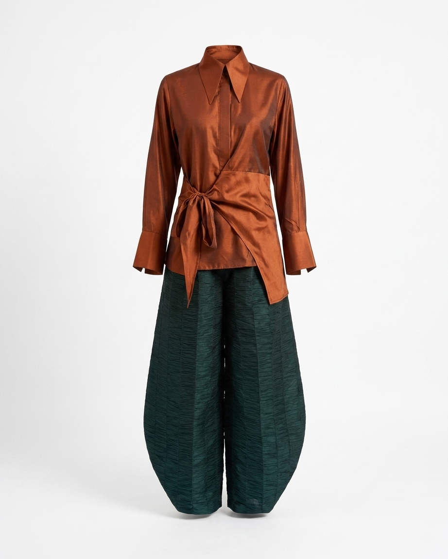 Silk Barrel Pant Set