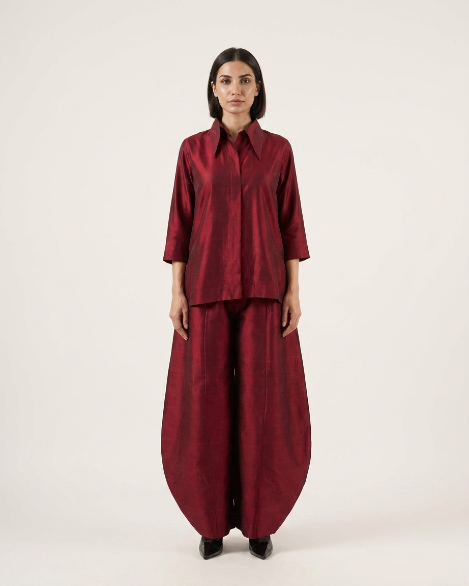 Silk Barrel Pant Set