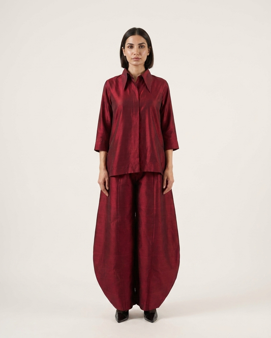Silk Barrel Pant Set