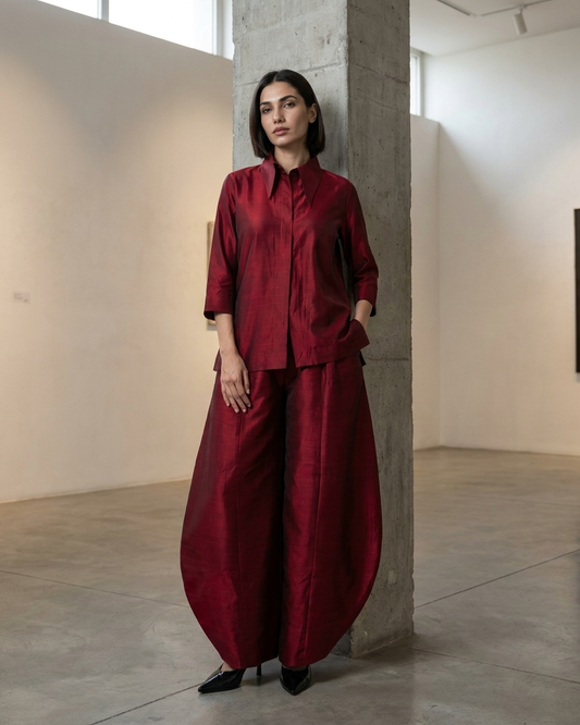 Silk Barrel Pant Set