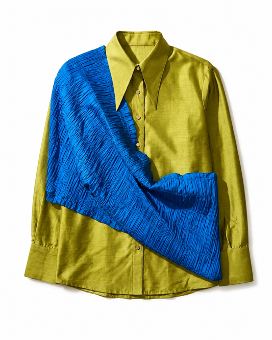 Two-Tone Shirt in Silk