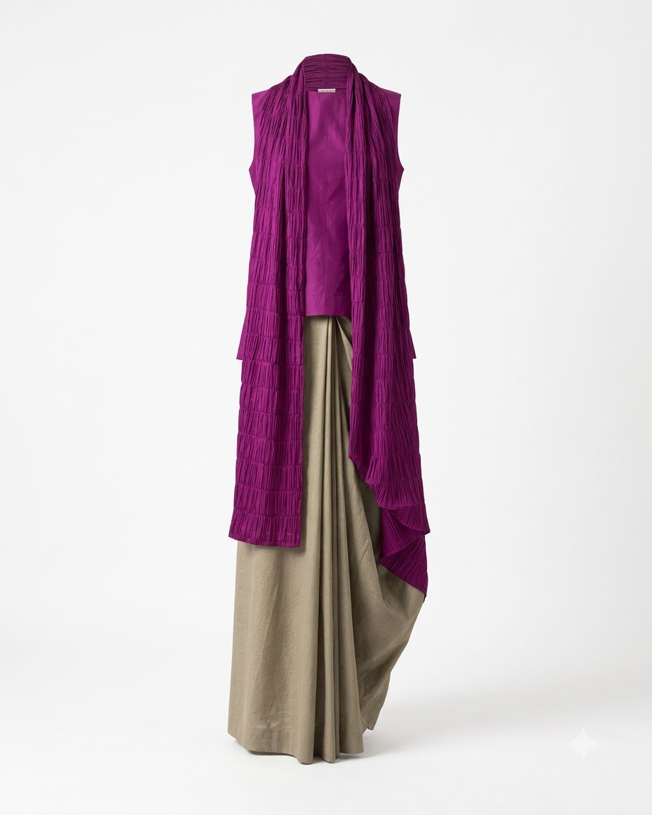 The Aubergine Sari Set