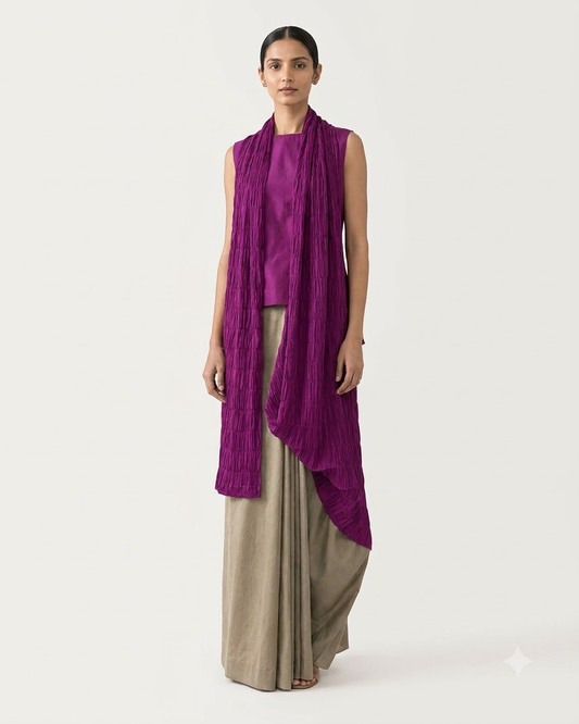 The Aubergine Sari Set